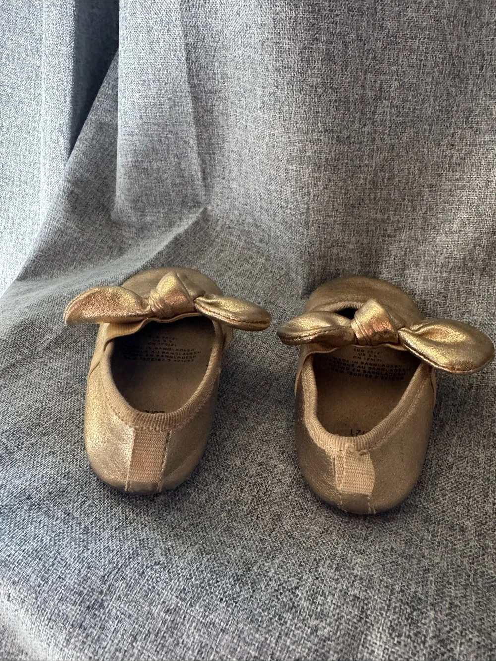 H&M Girls Metallic Gold Bow Ballet Flats